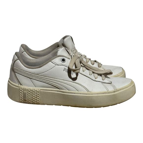 Puma Shoes - Puma Carina 2.0 Triple White Leather Sneakers Women's Size 7 Casual Low Top Shoe